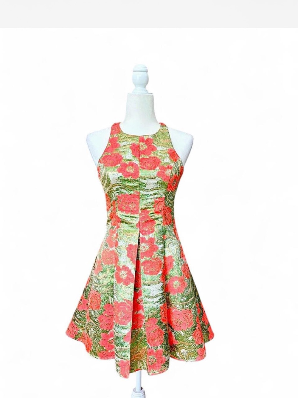 River Island Metallic Floral Jacquard Dress NWT UK 6